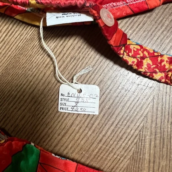 VINTAGE NWT 1960’s Swimsuit Paradise Hawaii Bikini Red Tropical Print - Picture 9 of 13